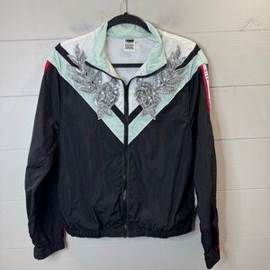 Victoria's Secret PINK Bling Anorak Windbreaker Jacket Silver Sequin Design XS/S